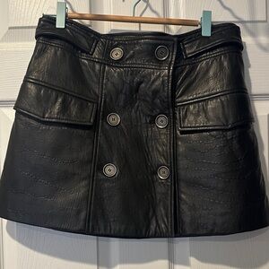 Zara SRPLS Real leather Mini Skirt